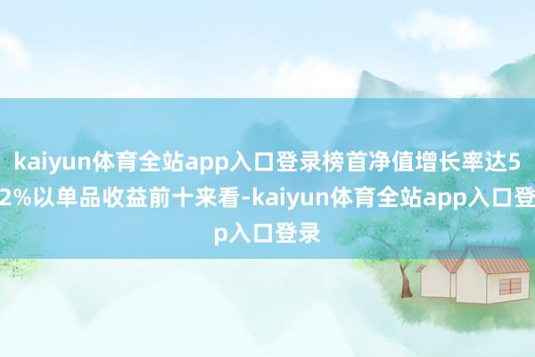 kaiyun体育全站app入口登录榜首净值增长率达5.72%以单品收益前十来看-kaiyun体育全站app入口登录