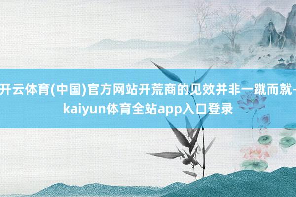 开云体育(中国)官方网站开荒商的见效并非一蹴而就-kaiyun体育全站app入口登录